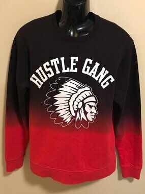 Men's Hustle Gang Indian Chief Head Sweatshirt-Size L